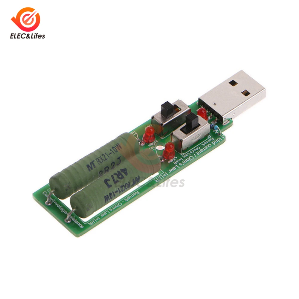 1 шт. USB тестер устройства сопротивления DC электронная нагрузка Регулируемый переключатель 5 в 1A/2A/3A емкость батареи напряжение сопротивление разряда Тест