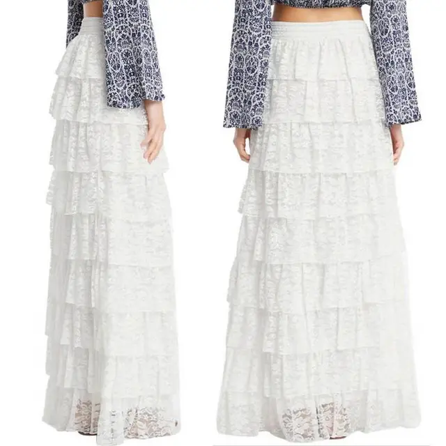 white flowy long skirt