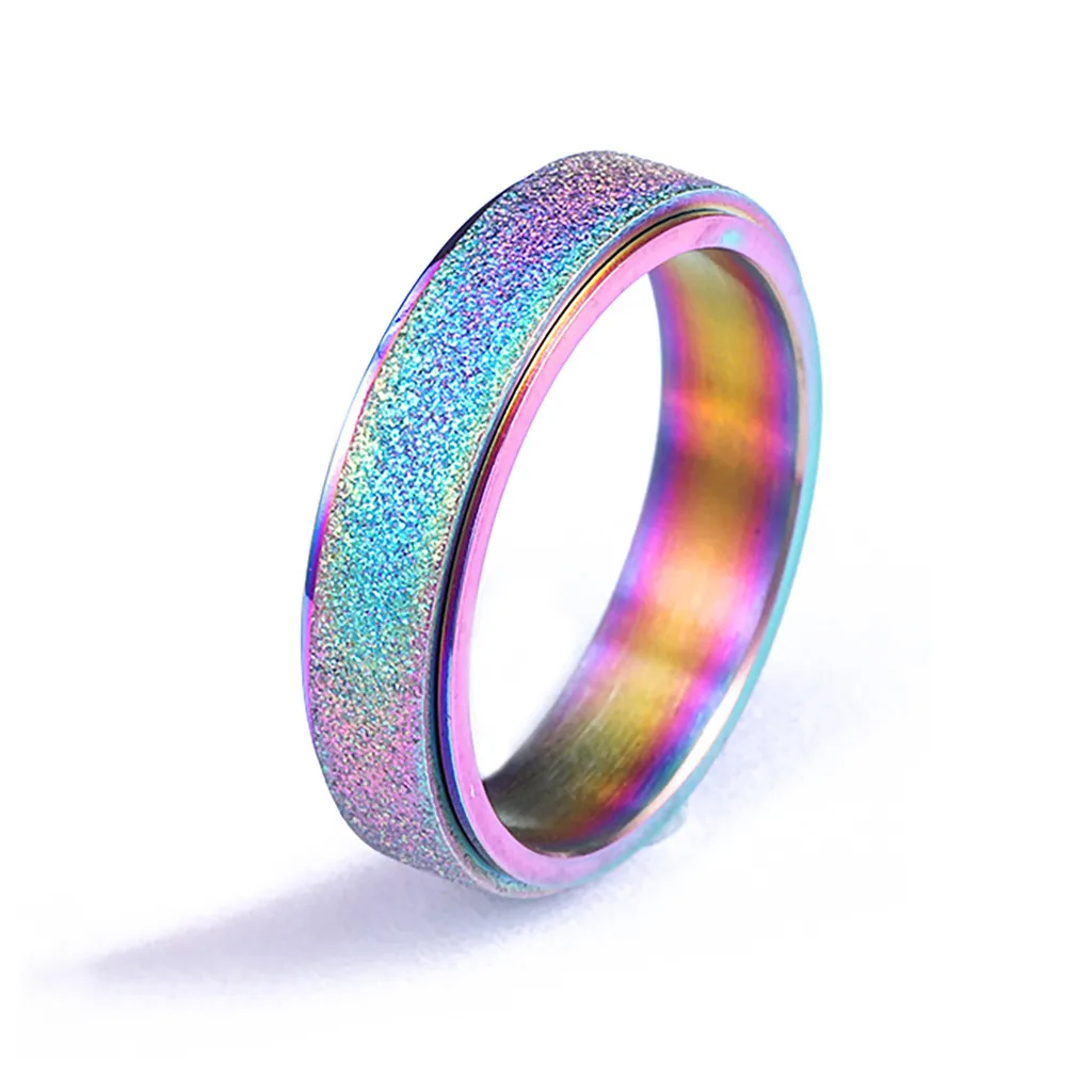 Hot New Design Fashions Women's Stainless Steel Spinner Ring Sand Blast Finish Comfort Size 6-13 Gift rings for women | Украшения и