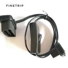 FINETRIP цена плоский автомобильный диагностический разъем ELM327 L Тип адаптер 16pin obd-ii OBD2 удлинитель с переключателем