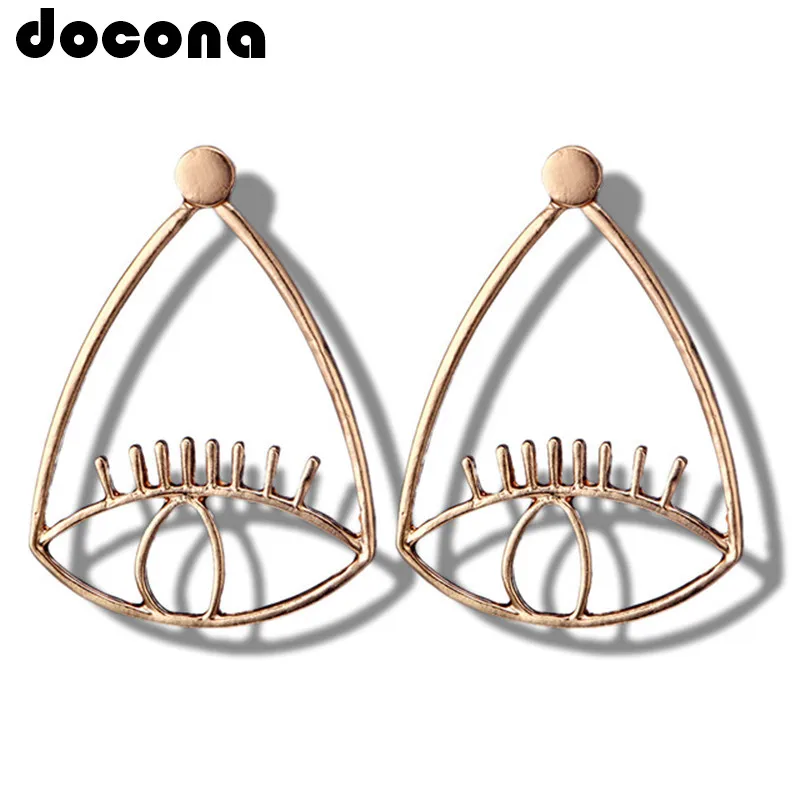 

docona Punk Exaggeration Eye Drop Earring for Women Hollow Geometric Dangle Earring Statement Jewelry Pendientes 4215