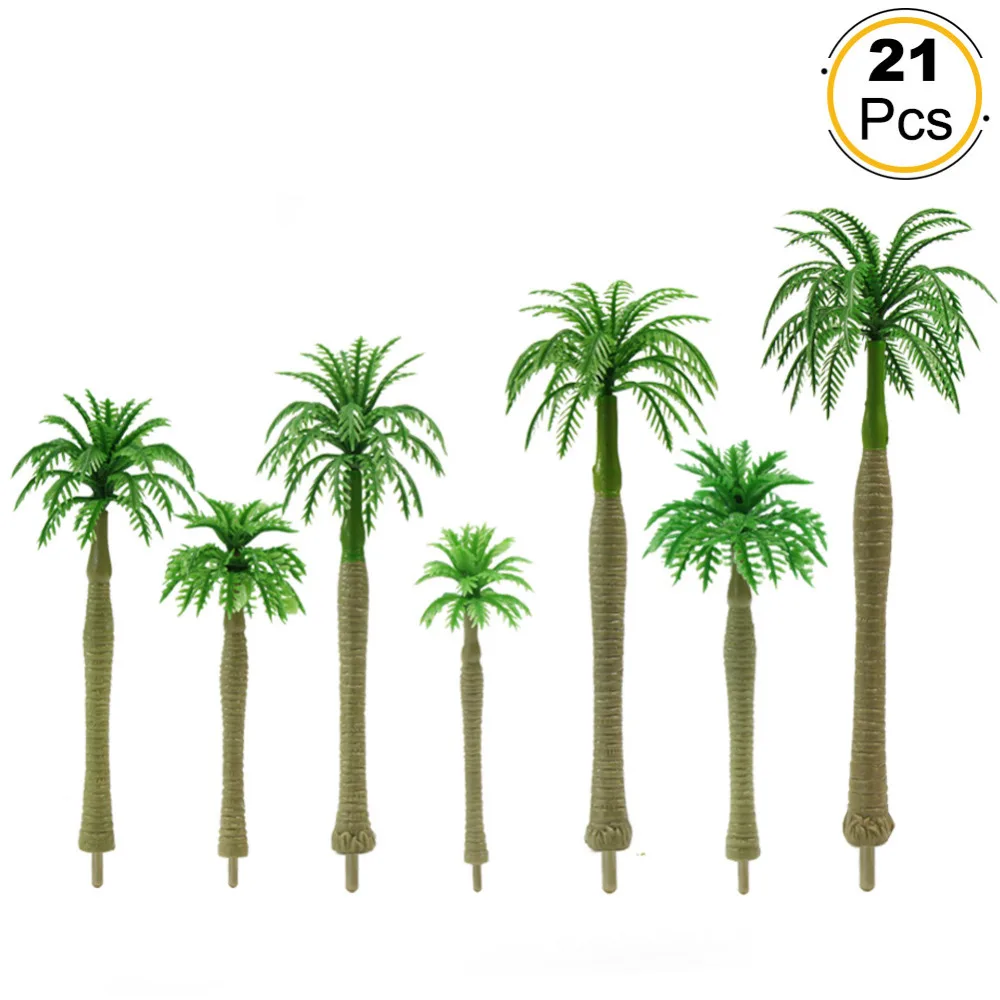 21pcs Model Coconut Trees Palm Tree Seabeach Scenery O/HO/TT/N/Z scale YS03 