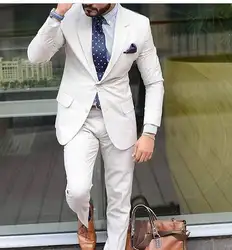 2019 последние белый мужской костюм, блейзер Пляж Свадебное костюм для жениха с брюками Терно смокинг Повседневное куртка Slim костюм Homme Mariage