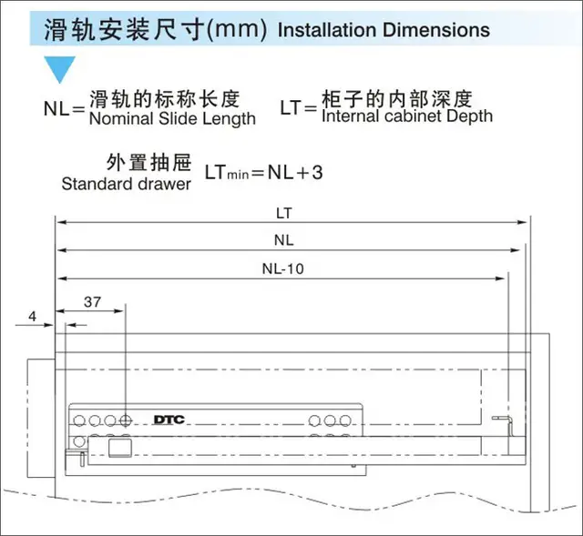 Dtc Brand 20 500mm Rebound Press To Release Push Open Concealed