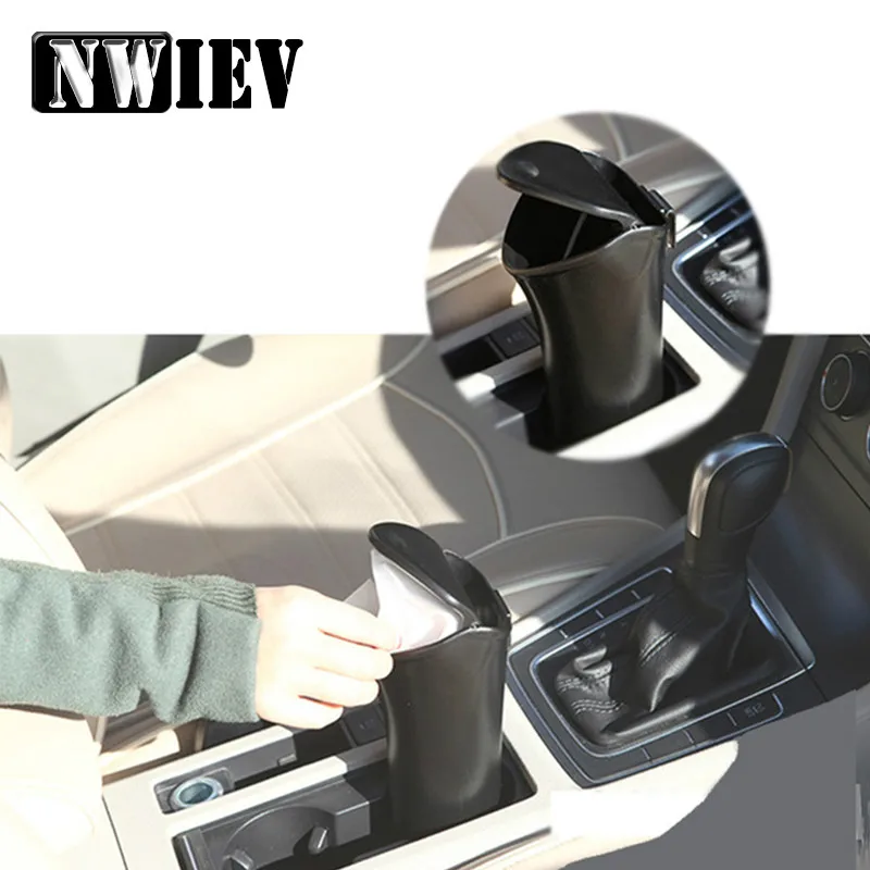 

NWIEV Car Garbage Can Trash Dust Case Umbrella Holder Bin for Citroen C4 C5 Renault 2 3 Duster Captur Clio 4 Logan Hyundai Creta