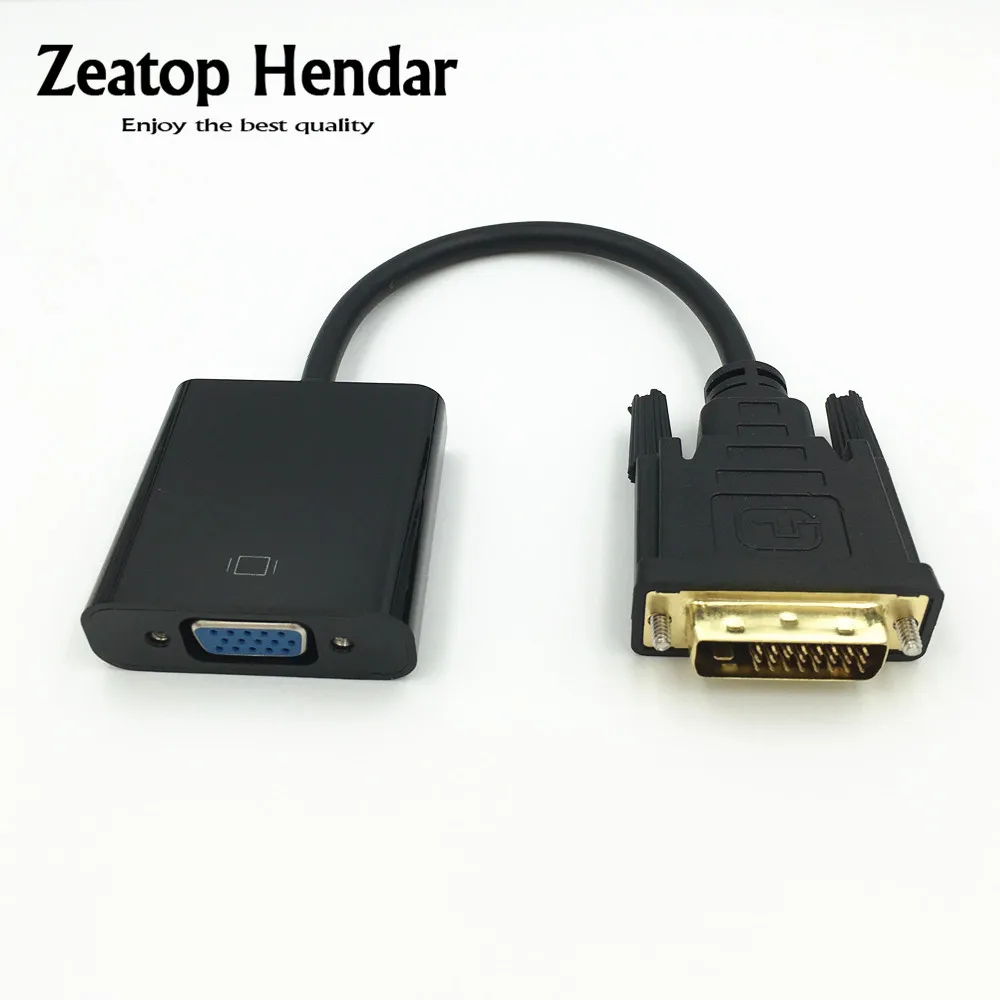 10Pcs DVI D 24+1 to VGA HD15 Pin HDTV Mala to Female Converter Monitor Cable Adapter Monitor