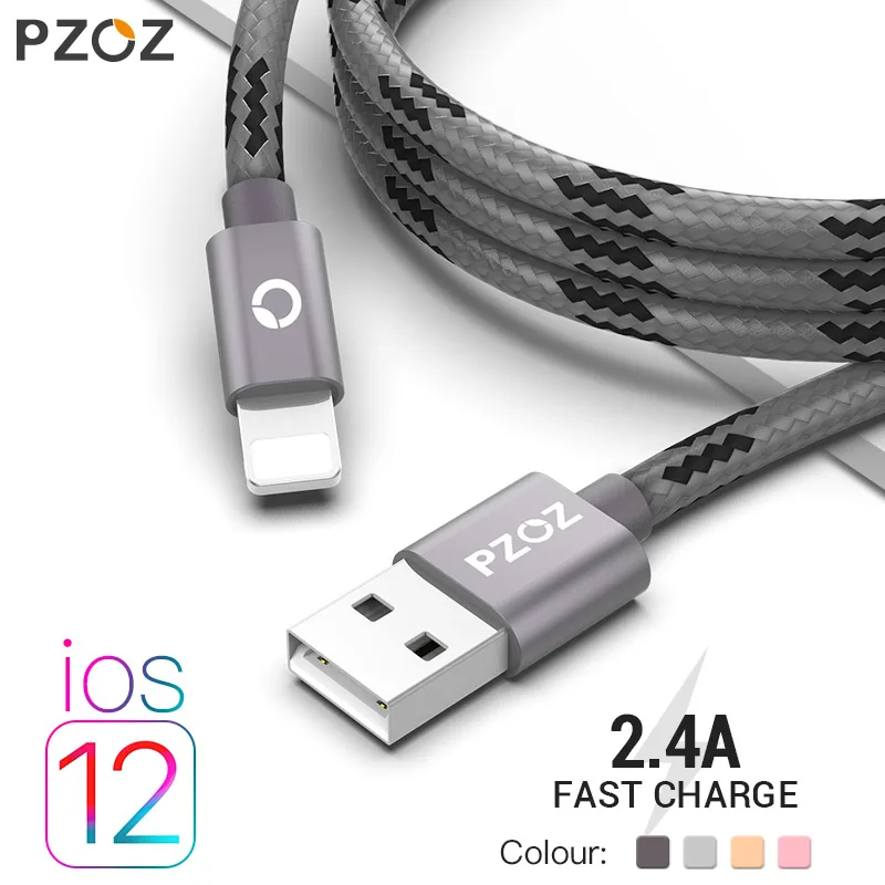 PZOZ câble usb pour câble iphone Xs max Xr X 8 7 6 plus 6 s 5 s plus ipad mini rapide câbles de chargement téléphone portable cordon de chargeur de données