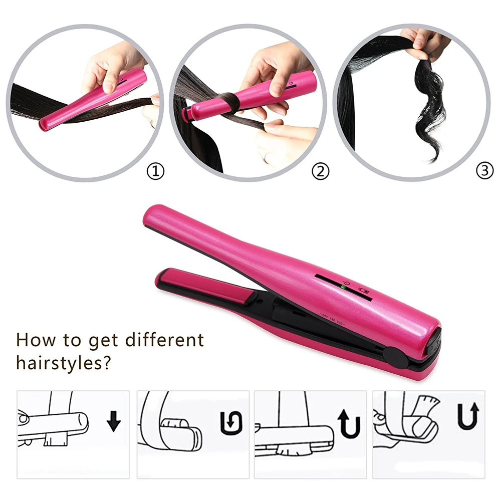 Madami portátil curling iron recarregável li-ion bateria