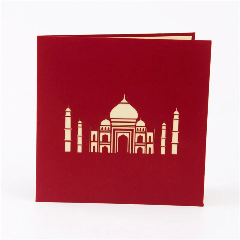  3D Laser Cut Handmade Taj Mahal Paper Invitation Greeting Cards PostCard Business Festival Creative - 32791373949