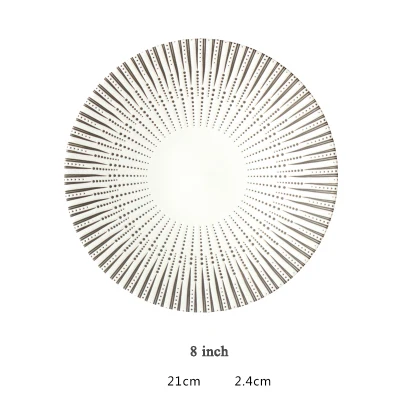 Западное блюдо, 8 дюймов и 10,5 дюймов, набор обеденных тарелок с геометрическим узором, фарфоровые десертные закуски, торты, блюда для кухни, ресторана p - Цвет: C 8 inch
