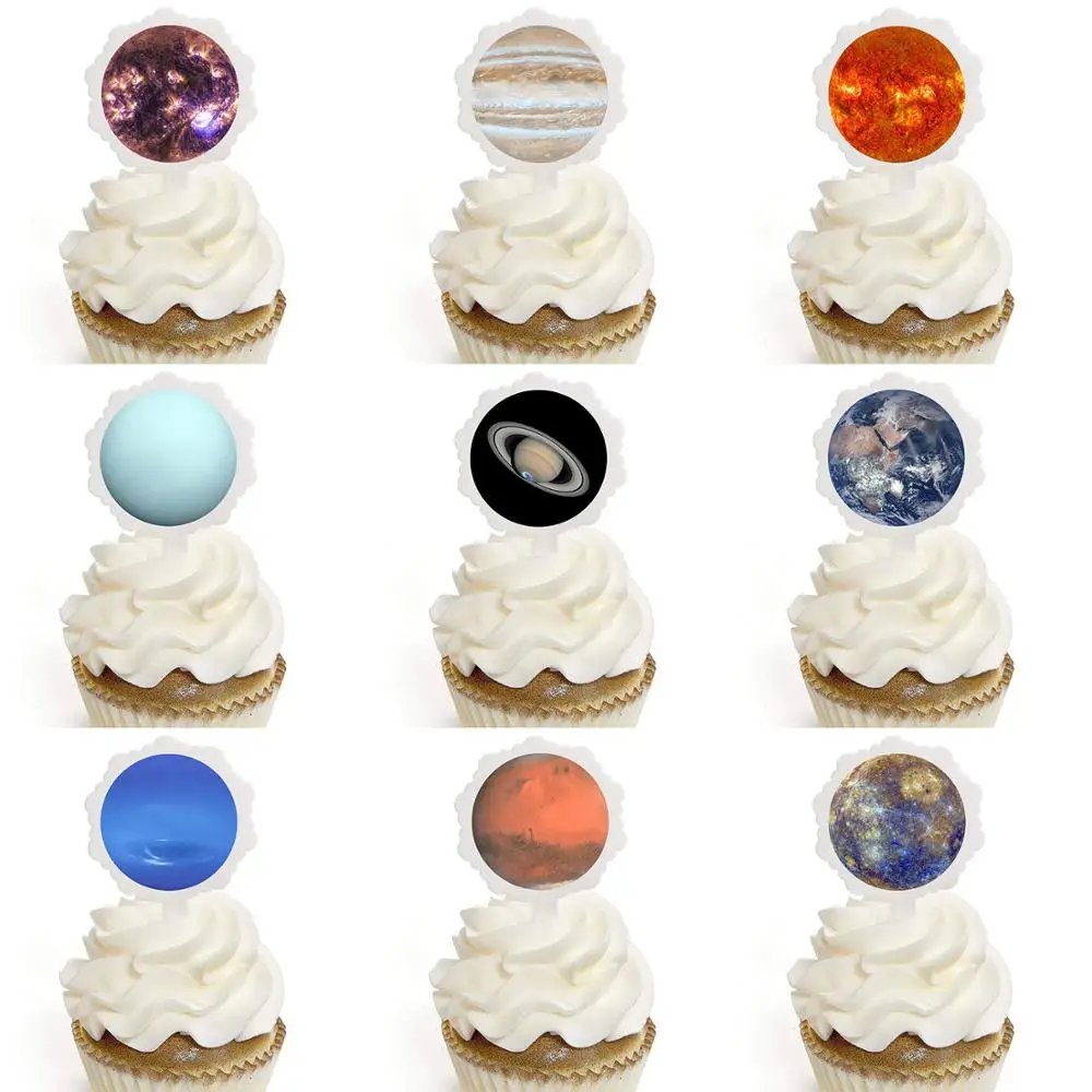 

Outer Space Decorations Solar System Cake Topper Cartoon Space Series Cupcake Toppers Pick Birthday Party Decor Supplies