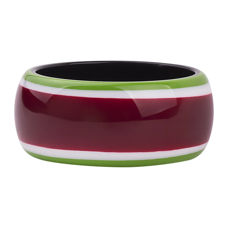 Vintage Resin Cuff Fashion Bracelets Bangles for Women Colourful Stripe Acrylic Wide Round Bracelets Female Charm New Jewelry (3)