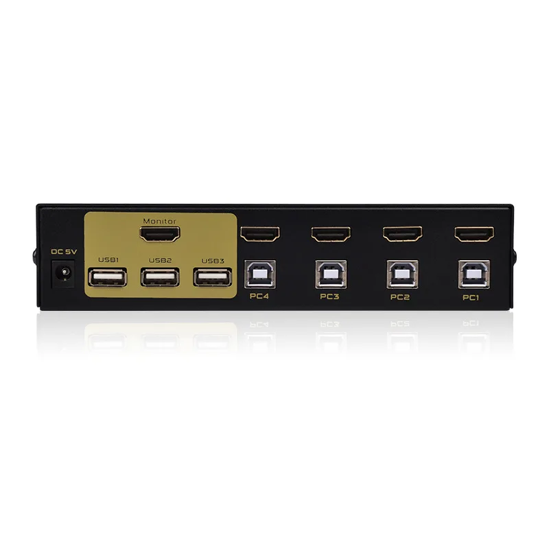  HDMI Switch 4 Port USB KVM Switch 4 computers share a set of keyboard mouse monitor Support Hotkey 