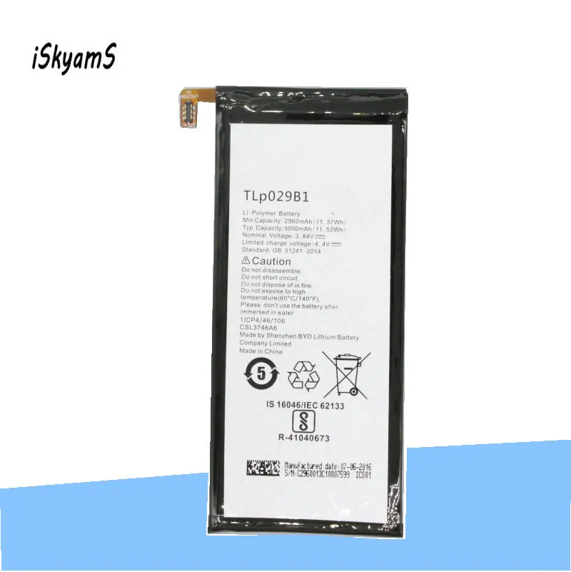iSkyamS 1x 2960mAh TLp029B1 battery for Alcatel Pop 4S 5095 5095B 5095I 5095K 5095L 5095Y For TCL 550 Smart phone Batteries | Мобильные
