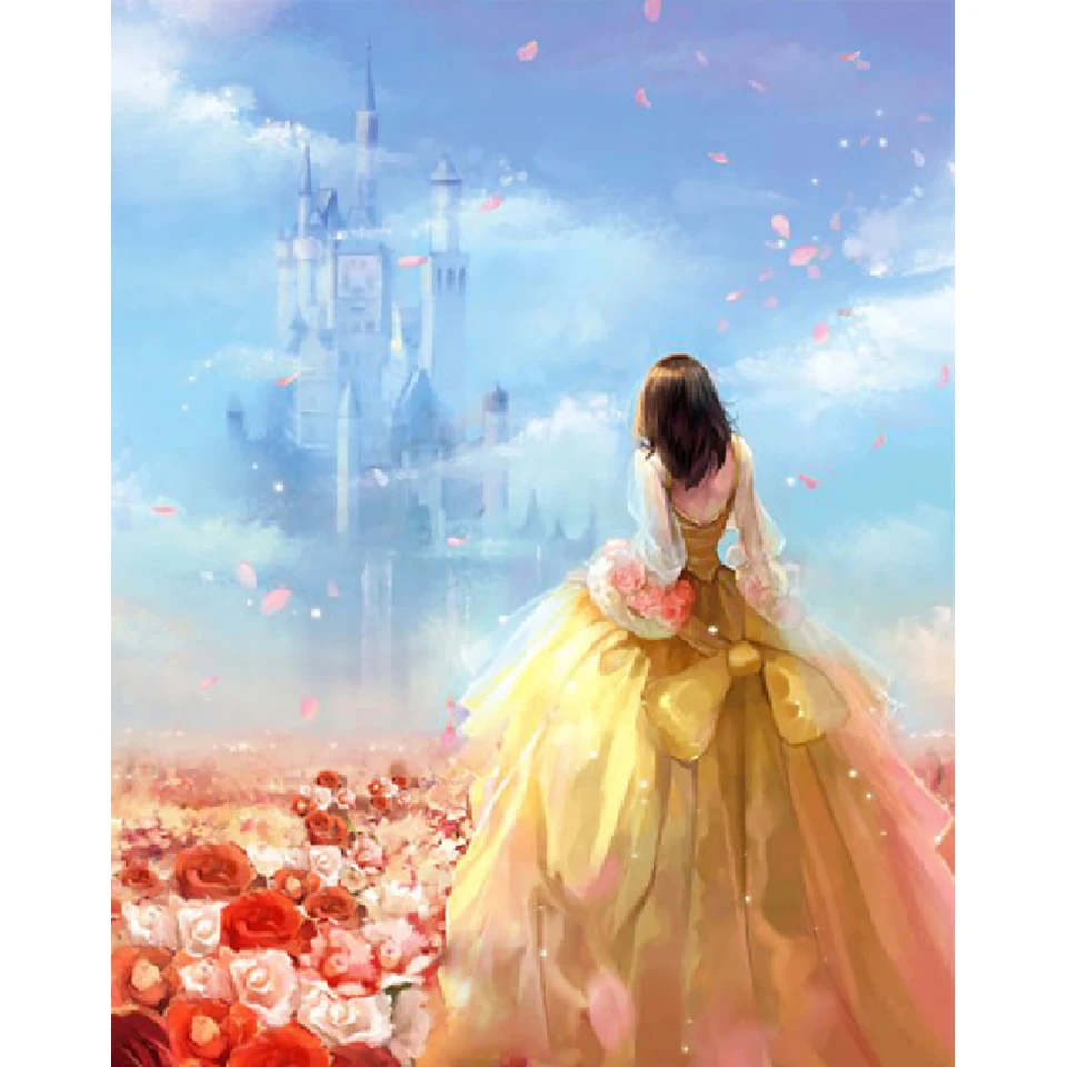 

LaoJieYuan Princess Castle DIY Crystal painting use no frame full 5D round square diamond painting kits