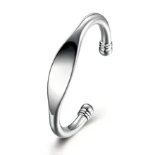 Mujer de la joyería de alta calidad plateado cuff bangles estilo fresco calle nave de la gota TRUELOVE B015