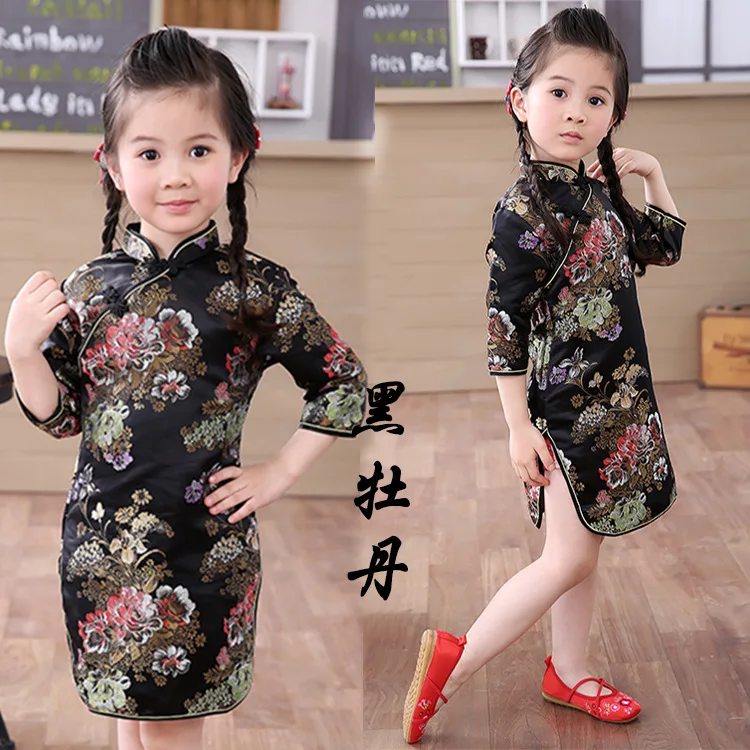 Новые весенние милые платья для девочек детские китайские Чонсам chi-pao, новогодний подарок, детская праздничная одежда для девочек, костюм для маленьких девочек, Qipao