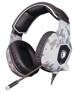 

SADES A6 USB 7.1 Stereo wired gaming headphones game headset with mic Voice control for laptop computer Noise Isolating LED Z606