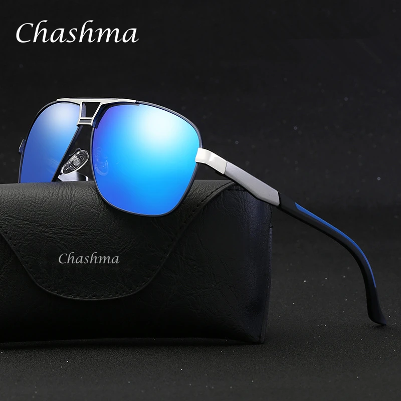 Мужские солнцезащитные очки CHASHMA брендовые поляризационные в алюминиево