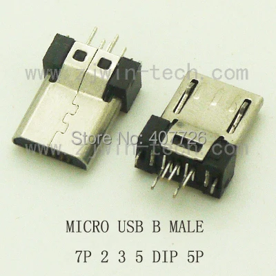 10 шт. разъем Micro USB для пайки типа B 7pin 2 3 5 DIP с заземлением|solder wire connector|dip connectorsdip usb |
