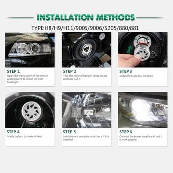 

X8 9005/HB3 8000LM LED Headlight LED Fog Light Safety Replacement Lighting Assembly High Power Super Bright Front Lamp