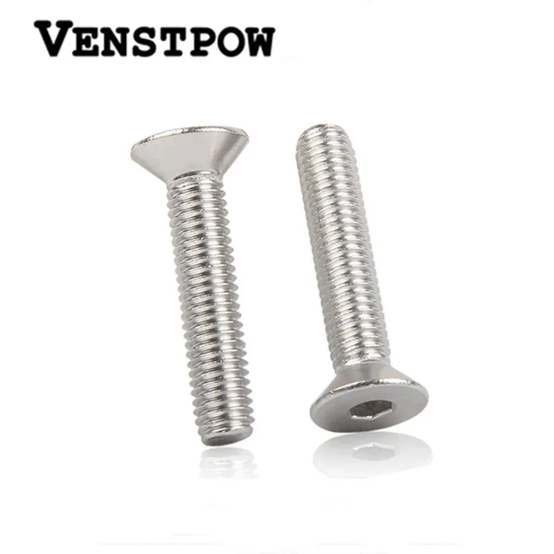 

30pcs DIN7991 M4x50 mm M4*50 mm flat head countersunk head 304 Stainless Steel Hex Socket Head Cap Screw