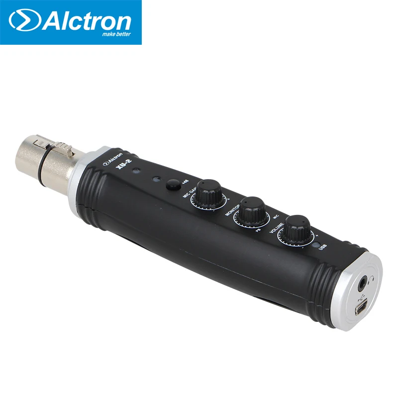 Alctron XU-2 USB конвертер XLR к USB микрофон Предварительный усилитель, компьютерный аудио интерфейс, цифровой аудио конвертер с 48 В питания