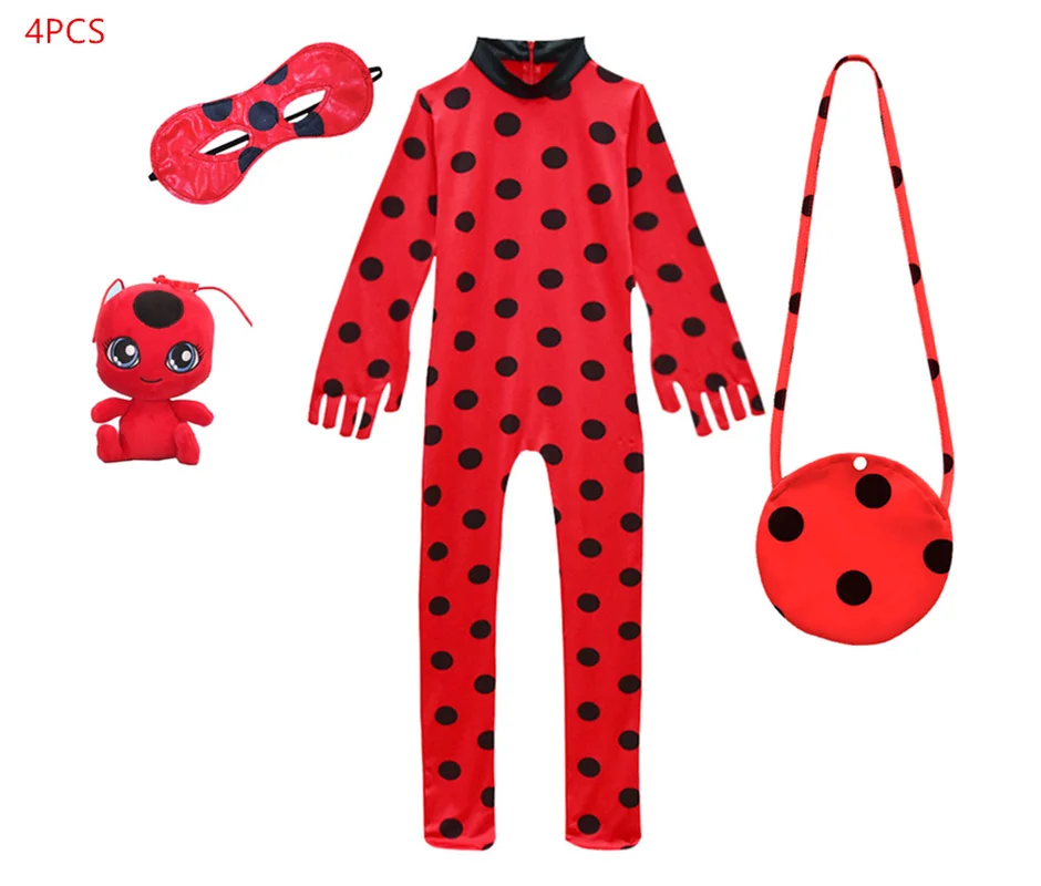 

2019 children's Halloween costumes ladybug girls conjoined cosplay costume