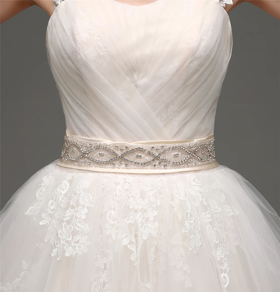 Ruthshen свадебное платье недорогие свадебные платья с цельнокроеным коротким рукавом с аппликацией Ruched Тюль из бисера Свадебное бальное