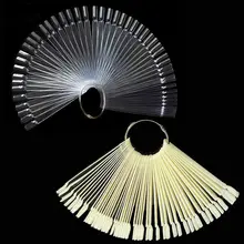 50Pcs/set Folding Fan Type False Nails New DIY Gel Nail Polish Color Palette Nails Color Card Manicure Nail Art Tools Free Ship