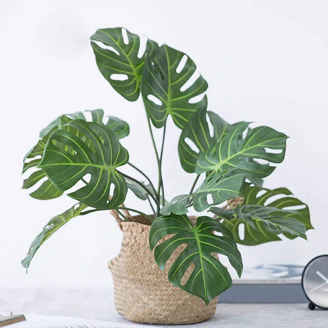

9 Leaves Artificial Plants Green Turtle Leaves Garden Home Decor 1 Bouquet Mexican Autumn Decoration Artificial Grass Plant