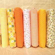 7pcs / Kit Cotton Fabrics Pre-cut Material For Handmade Diy Crafting Arts Cloth Handkerchief Yellow / Green / Purple / Red