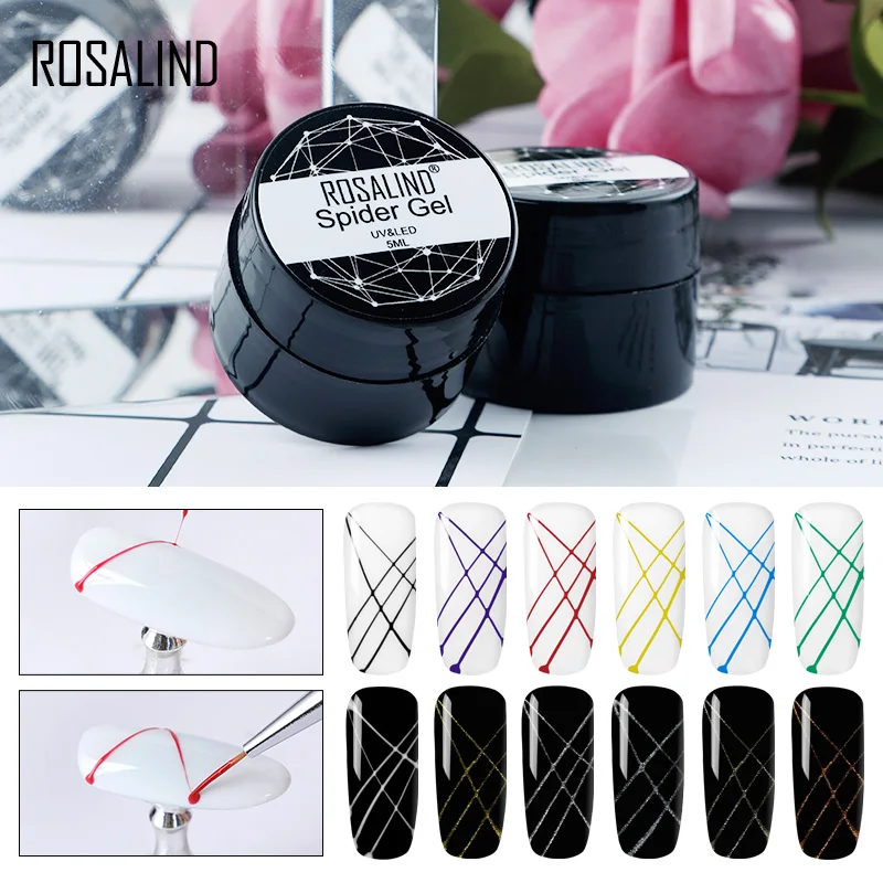 

ROSALIND Nail Art 5ml Spider Gel DIY Nail Design Point To Line Drawing And Painting Decoration Pulling Silk Spider Gel Manicure
