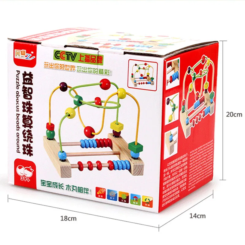 WOOD ROUND BEAD SLIDE PUZZLE  (9)