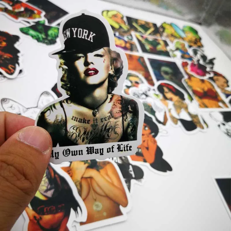 52 шт татуировки Сексуальная красивая наклейка для ноутбука macbook pro Наклейка Виниловые наклейки для ipad pro многоразовые для холодильника J62