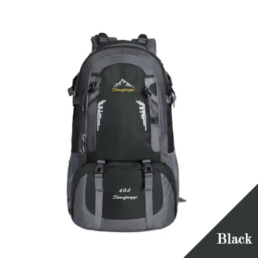 60L Outdoor Backpack Hiking Bag Camping Travel Waterproof Mountaineering Pack - Цвет: Черный