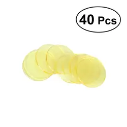 40 шт. прозрачный счетчики подсчета чипов бинго Пластик маркеры бинго поставки (желтый)
