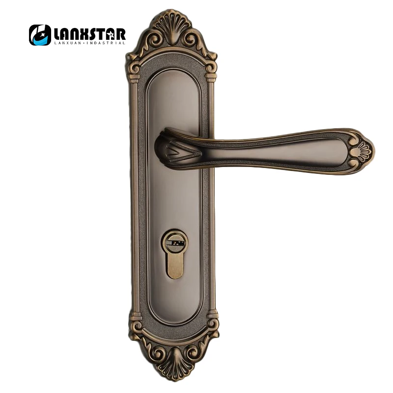 

European Classical Mute Lock-Core Minimalist Interior Lockset Antique Door Suit Handle Lock