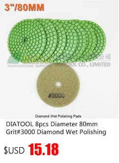 DIATOOL 8pcs Diameter 80mm Grit#3000 Diamond Wet Polishing Pads 3" Resin Bond Stone Sanding Disc For Granite Marble Sander Disk