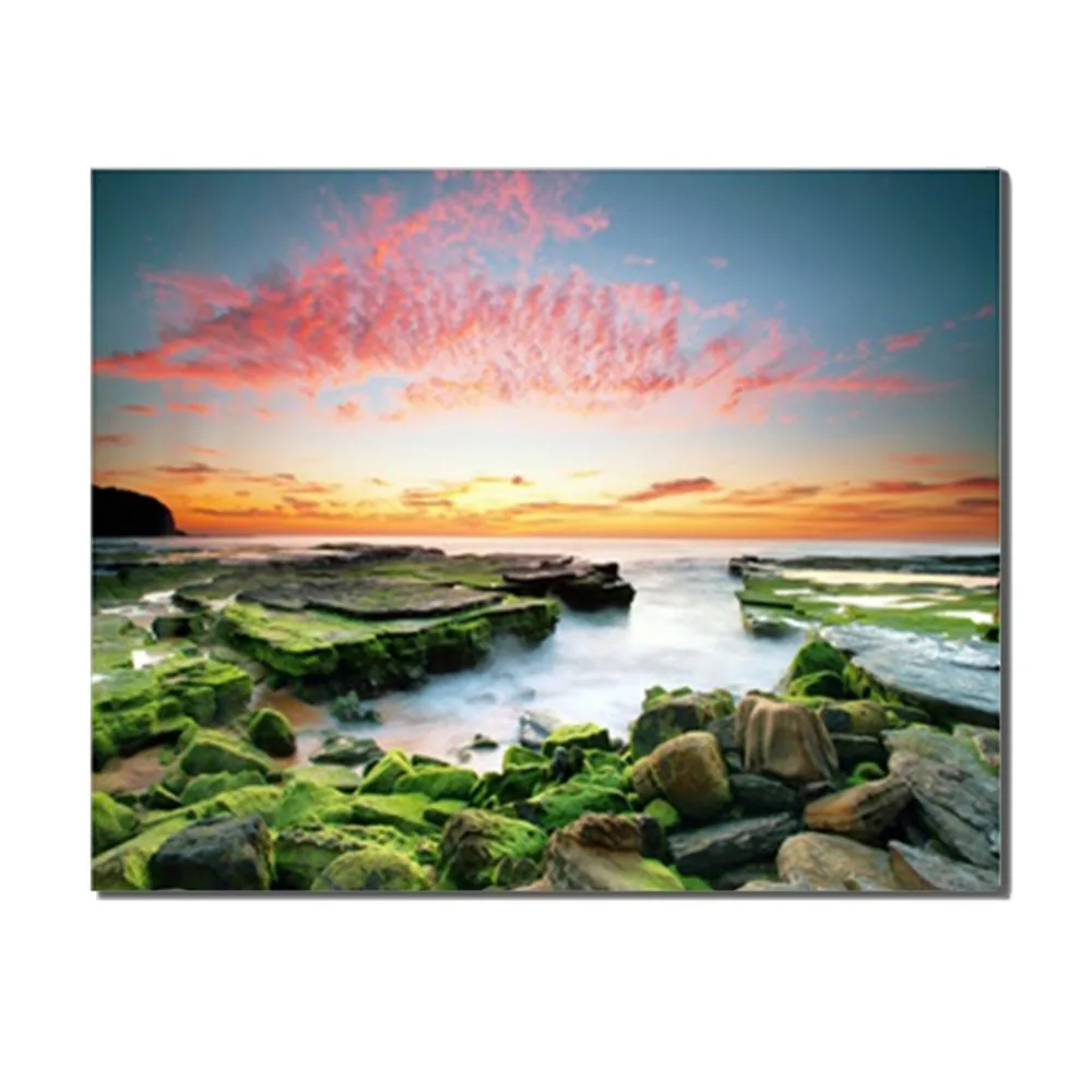 Laeacco Wonderland Rosy Cloudy Scenery Decor Canvas Oil Painting Pictures For Bedroom Living Room Home Wall Art No Frame | Дом и сад