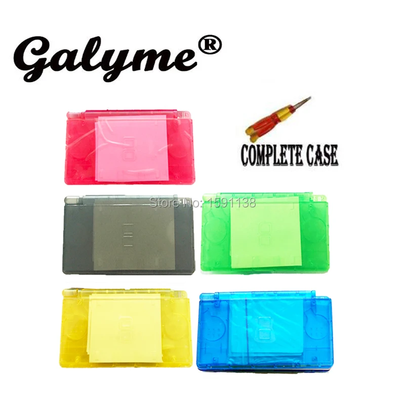 

New Sale Full Set Transprent Version Plastic Housing Shell Cover Replacement Fit NintendoNdsl DS Lite Game Console Case Cover
