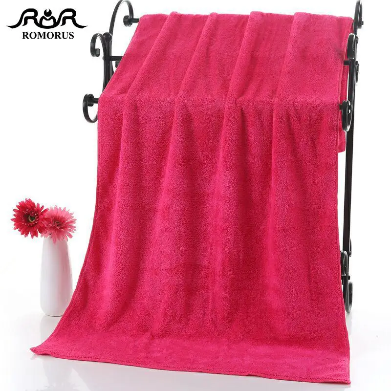 8 цветов, полотенце из микрофибры, супер впитывающее быстросохнущее банное полотенце из кораллового флиса, мягкое полотенце для лица, одноцветное полотенце - Цвет: Rose Red