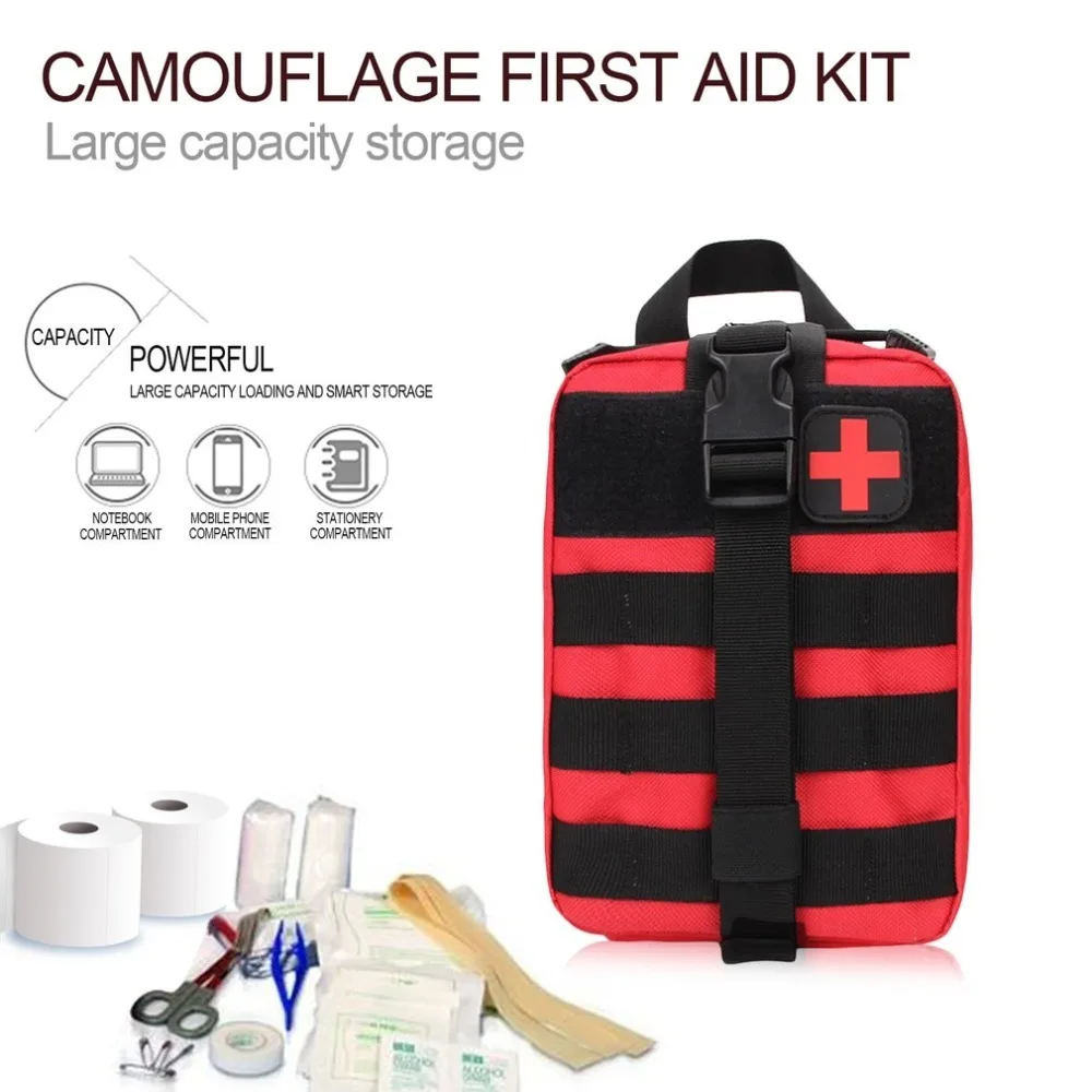 Kit de primeros auxilios de viaje de bolso médico táctico al aire libre multifuncional Paquete de cintura Camping escalada bolsa de emergencia Kit de supervivencia