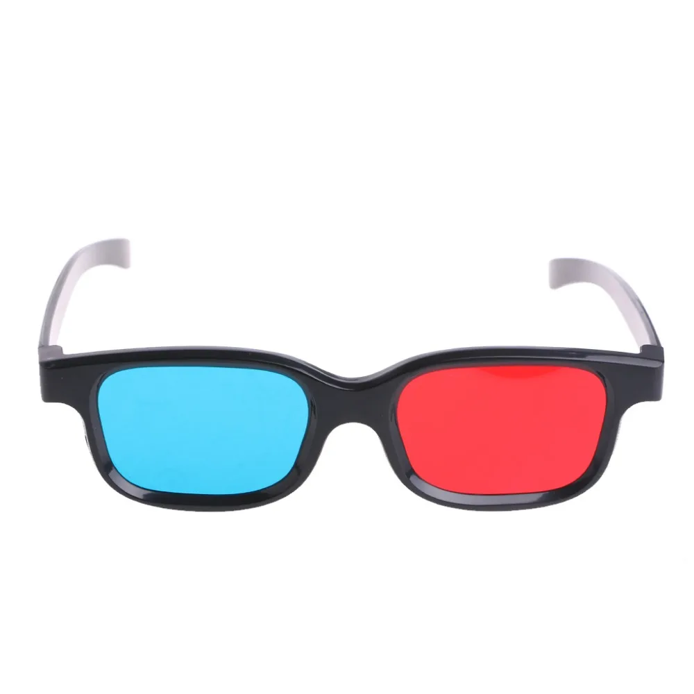 Fashion Universal Black Frame Red Blue Cyan Anaglyph 3D Glasses 0.2mm For Movie Game DVD
