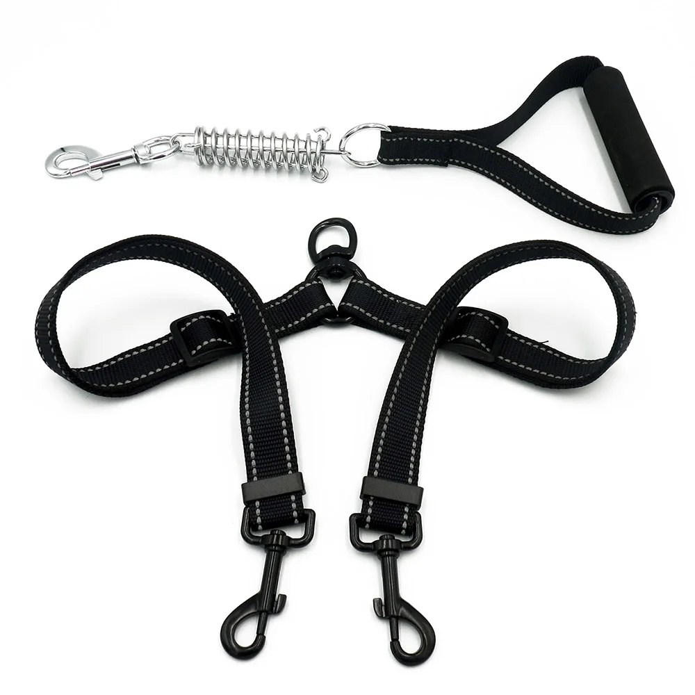 Strong Nylon Fabric Pet Lead Leash Double Dog Leashes safe Walking