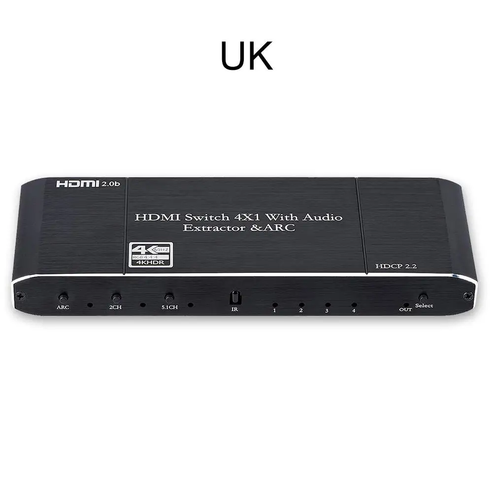 

HDMI2.0 Audio Splitter HDMI Switcher HDMI4 In 1 Out With Audio Splitter ARC HDR HDCP 1.4 4K@60Hz HDMI Switch Matrix 4x1 4k EDID