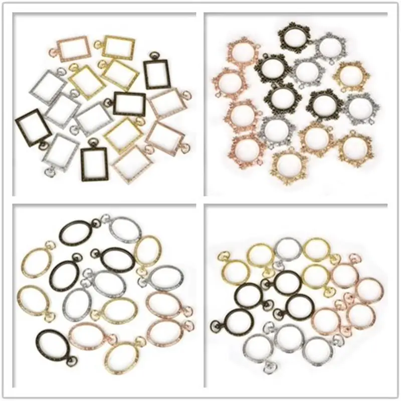 

5pcs Metal Frame Pocket Watch Charm Pendant Vintage Bezel Setting Resin Craft For Diy Necklace Earring Jewelry Making Findings