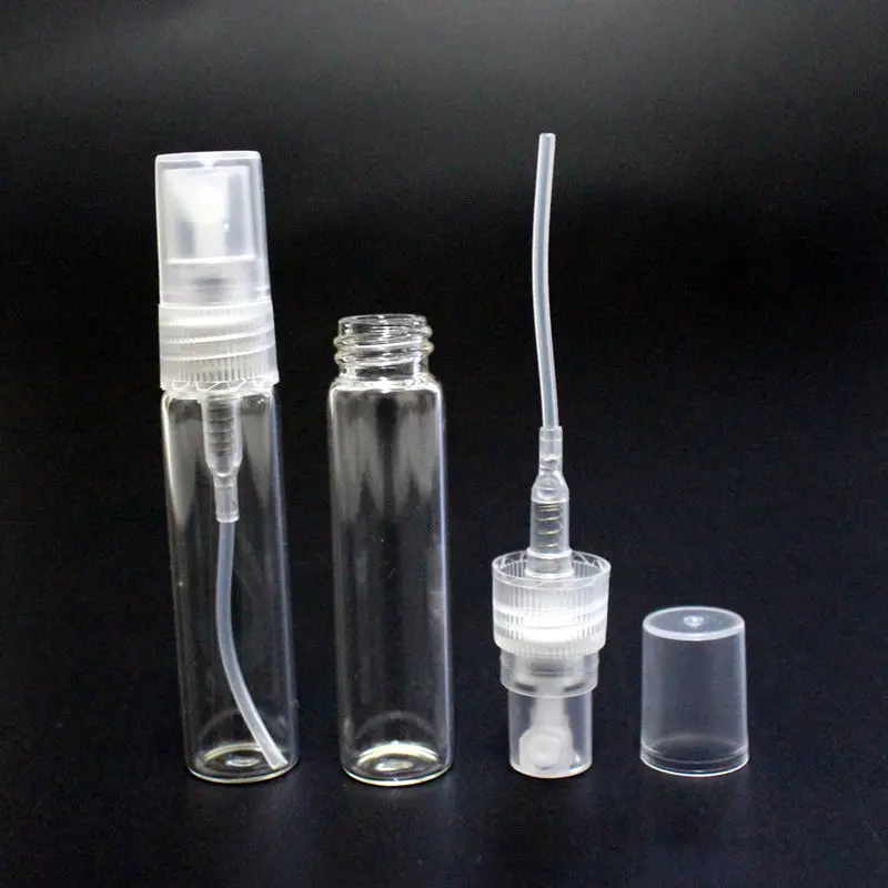 5pcs/pack 2ML 3ML 5ML 10ML Black Clear Mini Perfume Glass Bottle Empty Cosmetics Bottle Sample Test Tube Thin Glass Vials-2