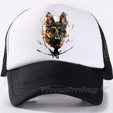 Новые летние кепки дальнобойщика, немецкая овчарка, крутые Летние черные бейсболки для взрослых, крутые сетчатые кепки дальнобойщика, кепки для мужчин, регулируемые