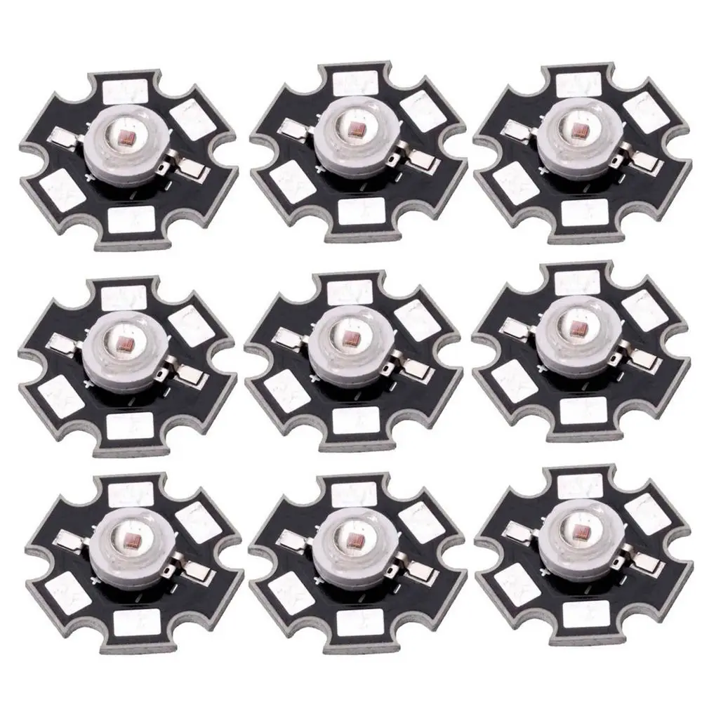 

100pcs/lot 3W 45mil Chip Deep Red 660~665nm LED bead diodes plant grow Light Lamp With 16mm Heatsink